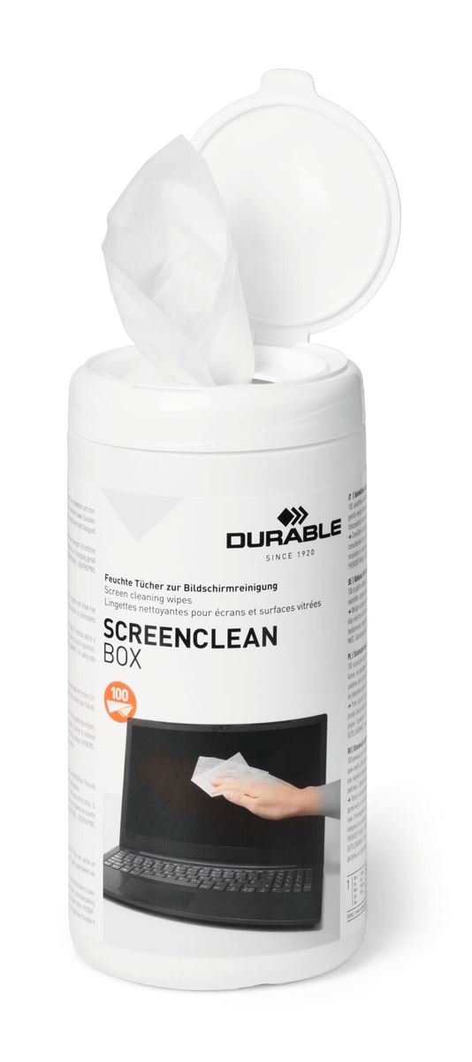 D.100 reinigingsdoekjes beeldscherm screenclean box durable