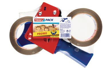 Afroller verpakkingstape incl. 2 rollen tape 50mm x 66 m tesa