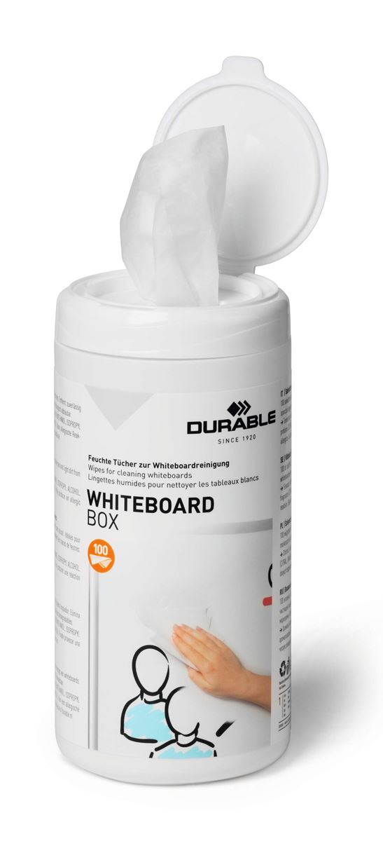 D.100 reinigingsdoekjes witbord durable