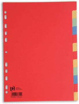 Tabbladen karton 160gr 12 gekleurde tabs a4 oxford