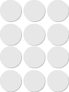 P. 6 vel 2664 diam. 25 mm 72 etiketten apli