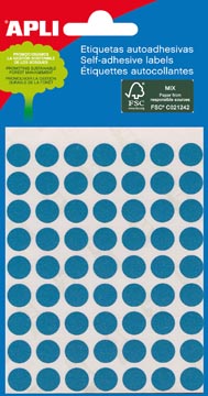 Pochet 288 etiket apli diam 8mm. blauw