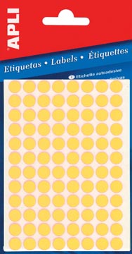 P.288 etiketten diam. 8 mm fluo geel apli