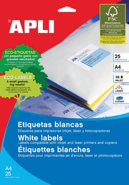 P.25 vel etiketten 210 x 297 mm 1 etiket/vel apli