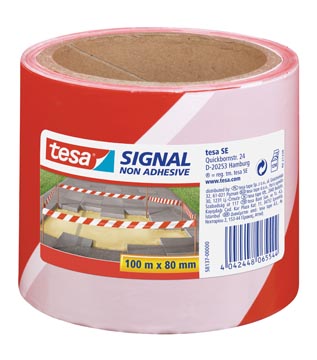 Bande a cloturer 80mm x 100m rouge/blanc tesa