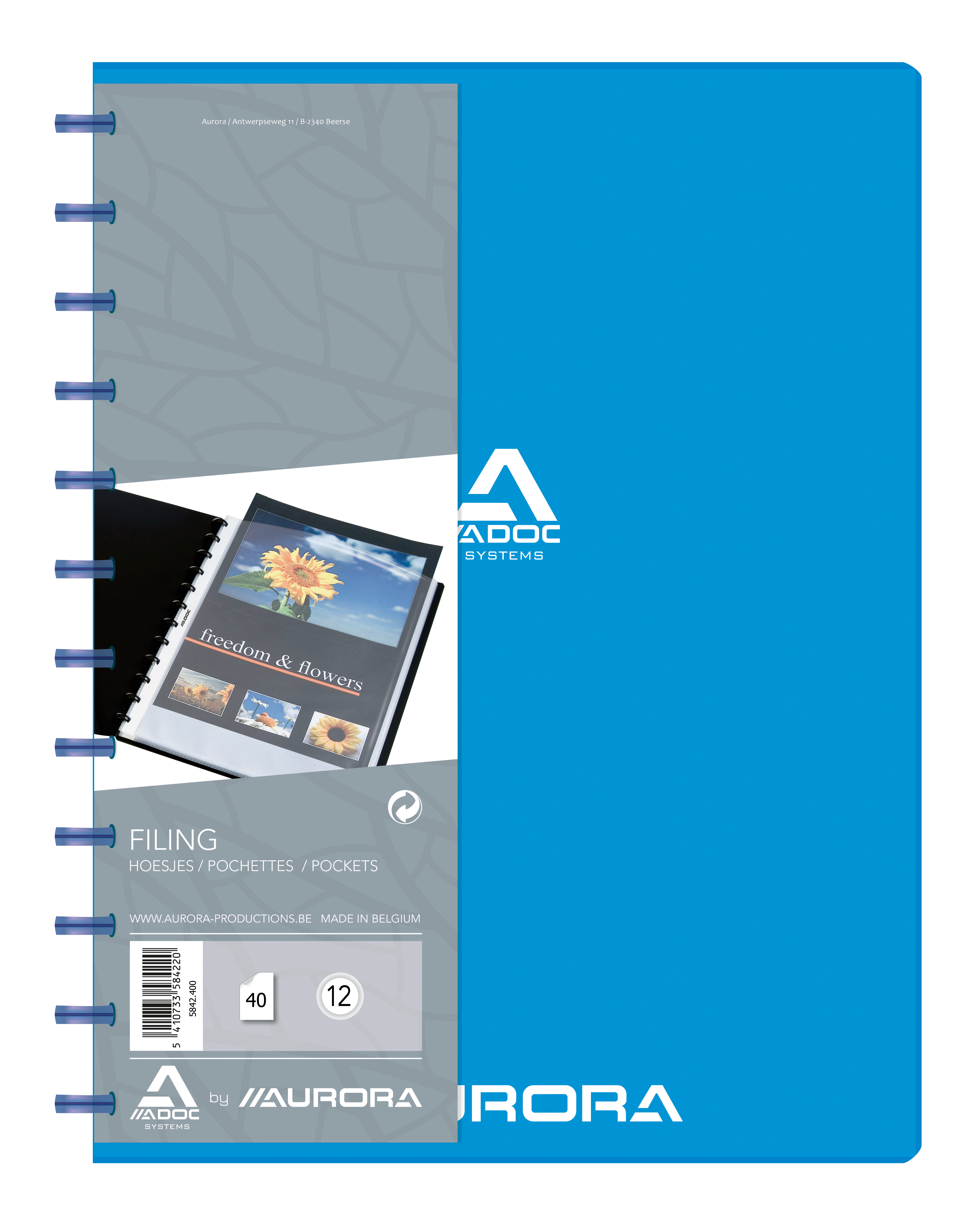Presentatiemap bind-ex 40 pochetten a4 blauw adoc