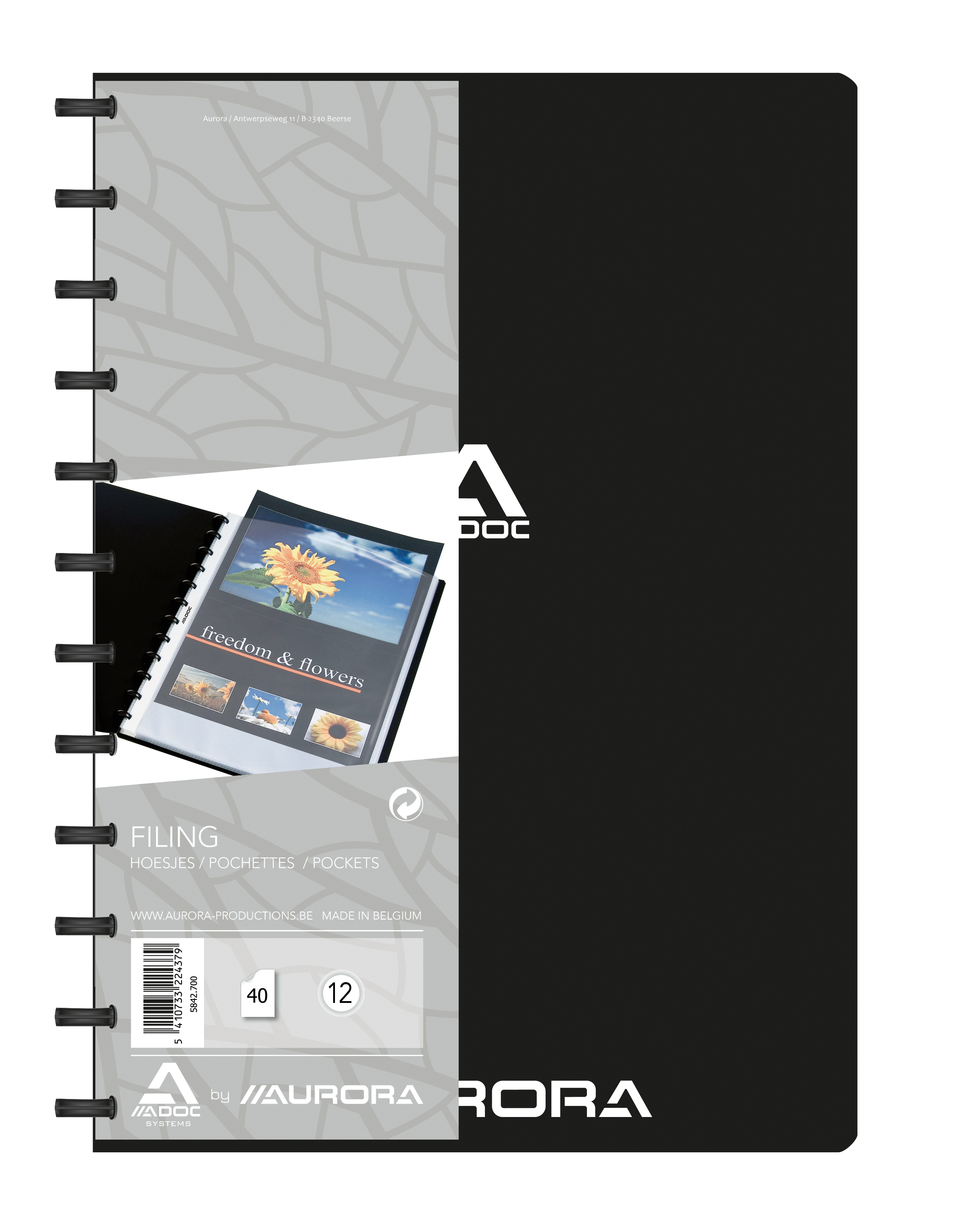 Presentatiemap bind-ex 40 pochetten a4 zwart adoc