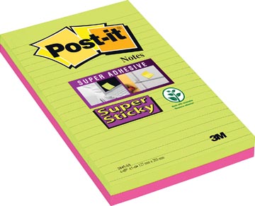 P.2 post-it notes super sticky ligne  5854-ss 127 x 203 mm assorti
