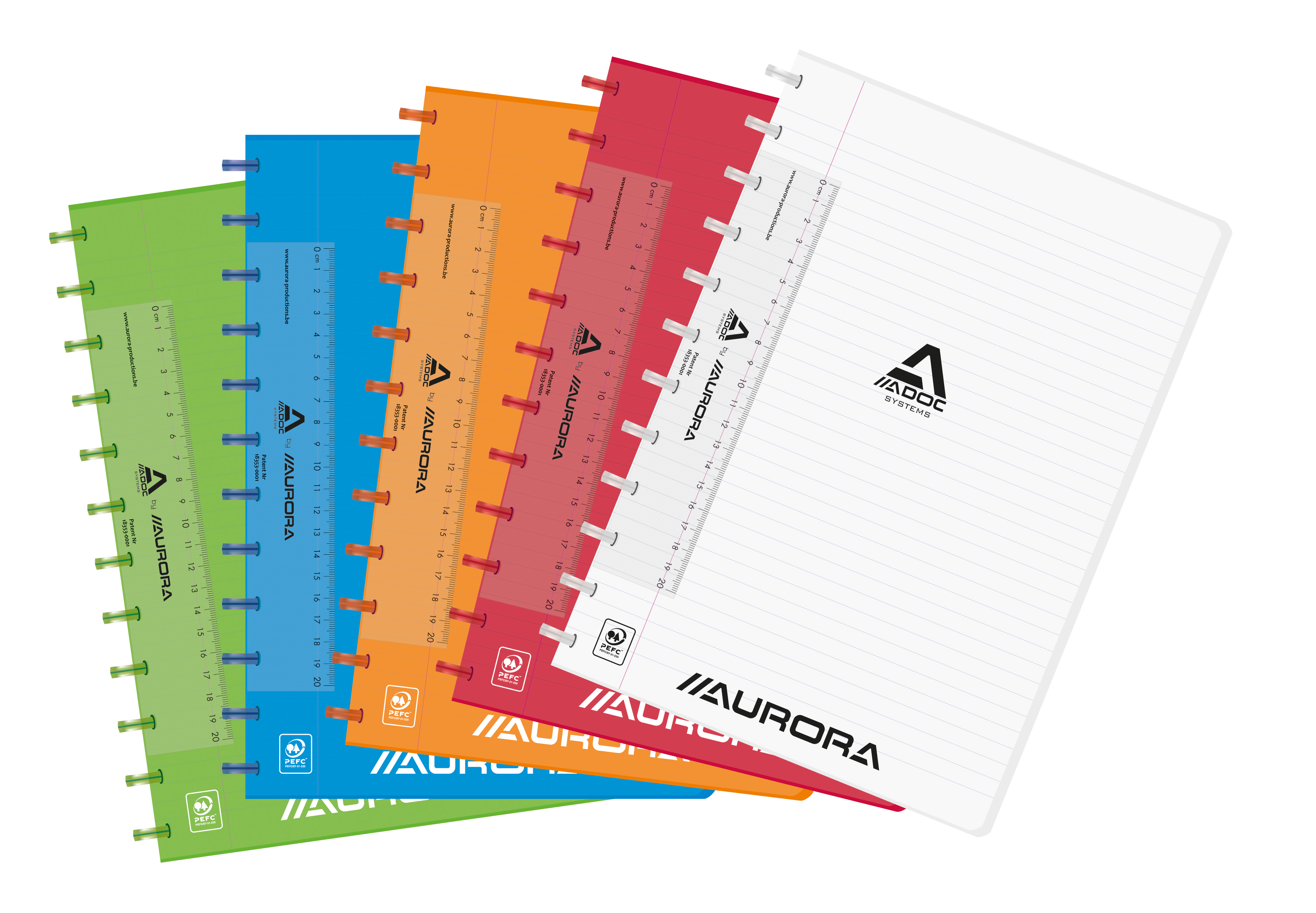 Adoc schrift colorlines a4 gelijnd 8mm + kantlijn