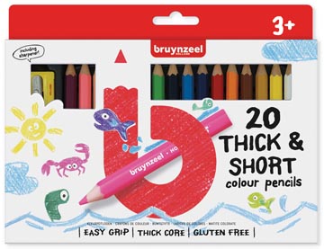 Set 20 crayons courts et epaisses bruynzeel
