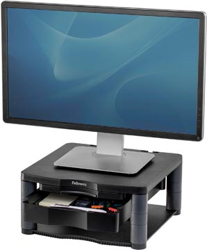 Monitorstandaard premium plus met lade grafietgrijs fellowes