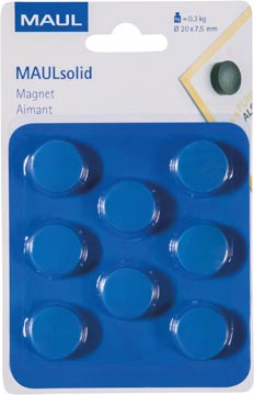 B.8 solid magneet dia 20 mm trekkracht 300 gr blauw maul