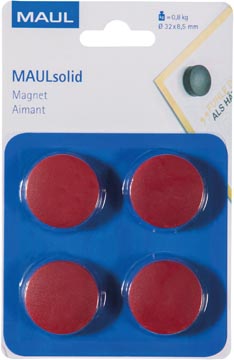 B.4 aimant solid 32 mm force de traction 800 gr rouge maul