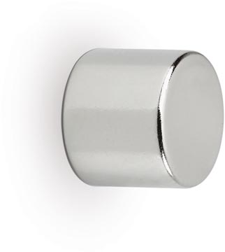 MAUL aimant pastille neodymium, ft 10 x 10 mm, résistance 4 kg, argent, blister de 10 pièces