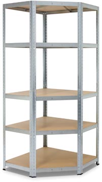 Avasco étagère Strong Corner, ft 176 x 75 x 40 x 50 cm, 5 tablettes, galvanisé