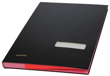 Handtekenmap pp 20 vakken folio zwart classex