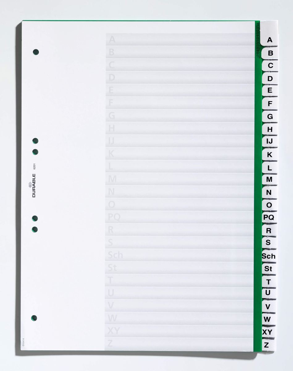 Intercalaires a-z a4 vert durable
