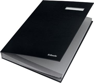 Handtekenmap pp 20 vakken folio zwart esselte
