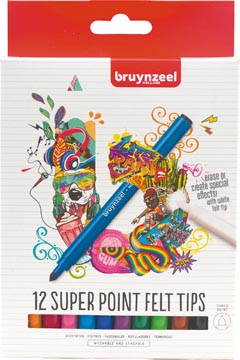 Bruynzeel feutres Super Point, étui de 12 pièces