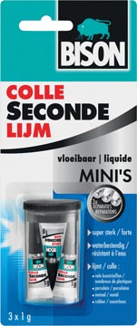 Bison colle instantanée Vloeibaar, 3 x tube de 1 g, sous blister