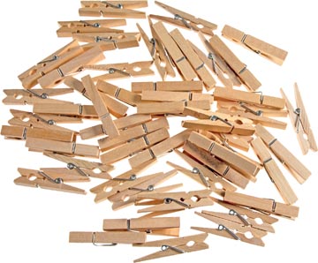 Bouhon pinces en bois natur 50x