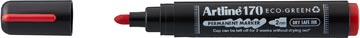 Artline marqueur permanent Drysafe 170 Eco-Green, 2 mm, point rond, rouge