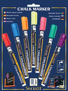 Bl.7 krijtmarkers small assorti securit