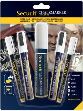 Krijtmarker assorti wit securit