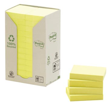 B.24 post-it notes recycled 653-1t 38 x 51 mm jaune