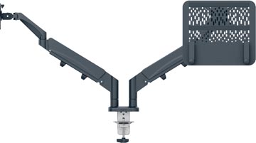 Leitz Ergo bras d'écran à faible encombrement, bras double avec 1 bras pour ordinateur portable, gris