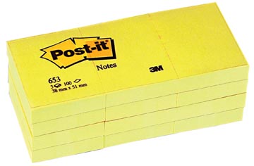 P.100 vel post-it notes 653 38 x 51 mm geel