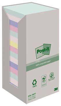 B.16 post-it notes recycled 654-1rpt 76 x 76 mm pastel