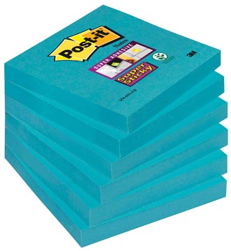 P.6 post-it notes super sticky 654-6ss-eb 76 x 76 mm blauw