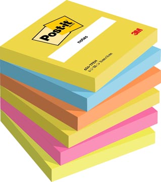 P.6 post-it notes super sticky 654-tfen 76 x 76 mm assorti neon