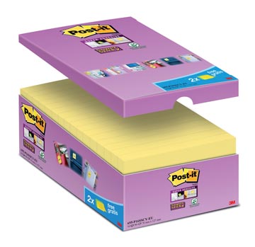 D.14 + 2 gratis post-it notes super sticky 655-p16sscy-eu 76  x 127 mm geel