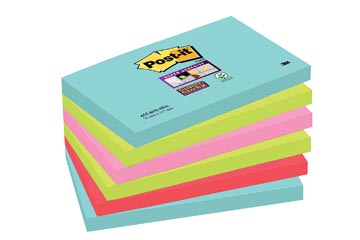 P.6 post-it notes super sticky cosmic 655-6ss-mia 76 x 127 mm assorti