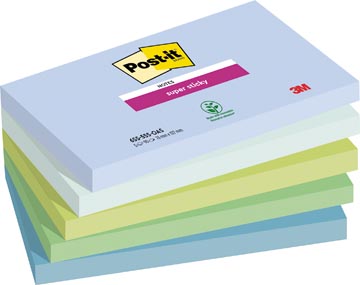 P.5 post-it notes super sticky oasis 655-5ss-oas 76 x 127 mm assorti