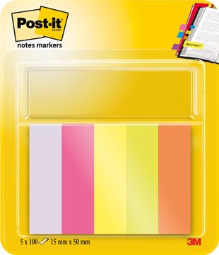 Notes markers 5 x 100 vel 15 x 50 mm assorti post-it
