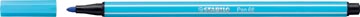 Viltstift pen 68 azuurblauw stabilo