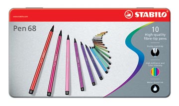 D.10 viltstiften pen 68 assorti stabilo 