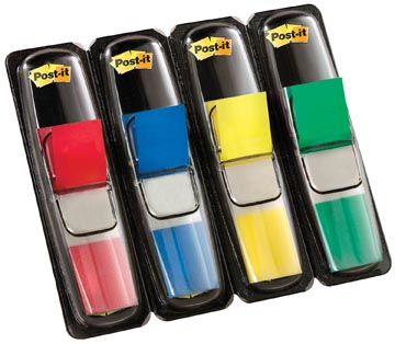 Index flags smal 4 x 35 st 12 x 43 mm rood, blauw, geel, groen post-it
