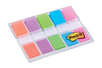 Index flags smal 5 x 20 st 11,9 x 43,2 mm neonoranje,paars,groen,blauw,roze post-it