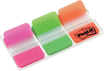 P.3 x 22 index strong 25 x 38 mm rose, vert et orange post-it