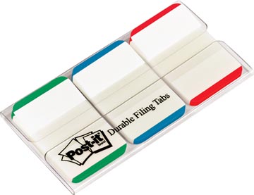 P.3 x 22 index tabs strong 25 x 38mm wit avec bord colore, rouge,blue,vert post-it