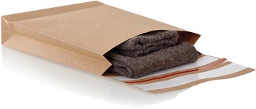 D.250 enveloppen met blokbodem 350 x 250 x 50 + 96 mm strip bruin e-green