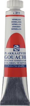 Talens plakkaatverf Extra Fijn tube van 20 ml, vermiljoen