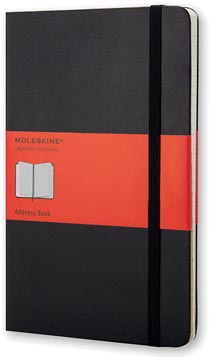 Adresboekje hard pocket gelijnd 13 x 21 cm zwart moleskine
