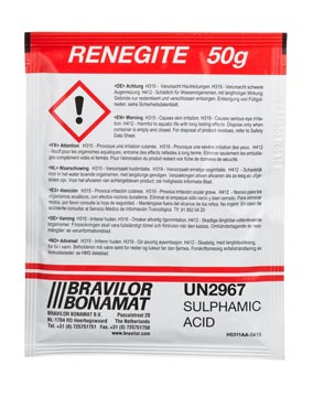 Bravilor Bonamat Renegite, ontkalker voor filterkoffiezetapparaten, doos van 4 x 15 zakjes van 50 g