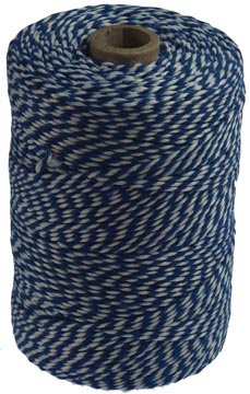 Bol 200 gr katoenkoord blauw/wit