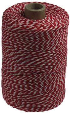 Bol 200 gr katoenkoord rood/wit